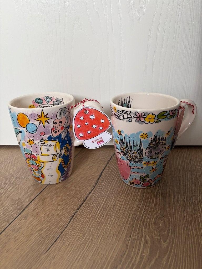Blond bekers/ mokken XL 0,5 l Efteling droomvlucht symbolica, Ophalen, Nieuw, Overige stijlen, Kop(pen) en/of Schotel(s)