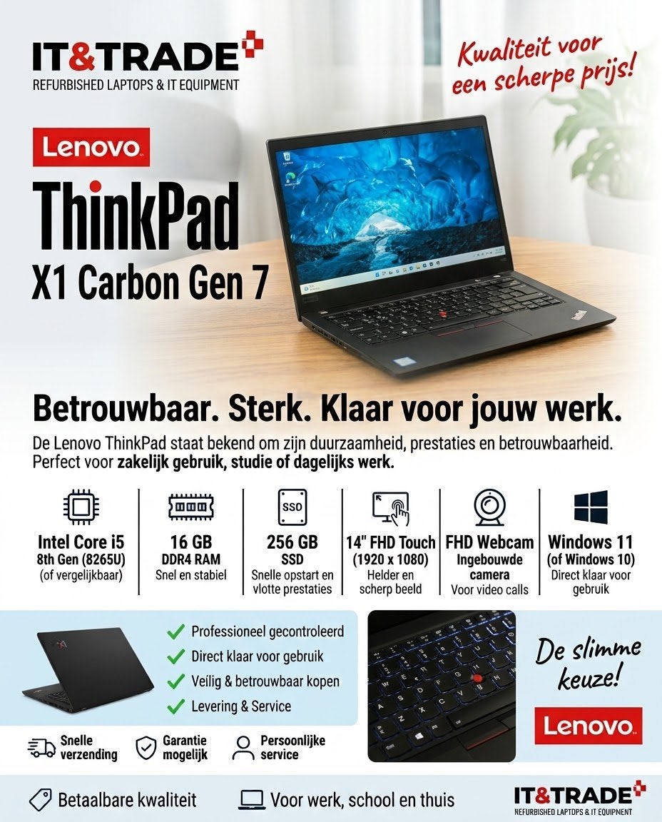 Lenovo ThinkPad X1 Carbon Gen 7 | i5 | 16GB | 256GB SSD