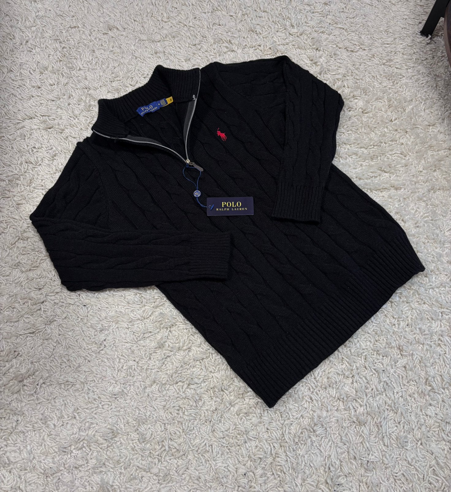 Polo Ralph Lauren - quarter zip - zwart - M - NIEUW, Kleding | Heren, Ophalen of Verzenden, Nieuw, Maat 48/50 (M), Zwart