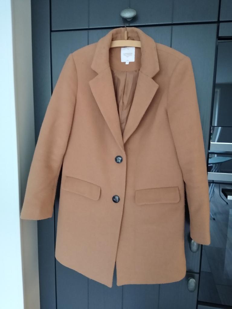 Camelkeurige jas maat 38, Ophalen of Verzenden, Zo goed als nieuw, Maat 38/40 (M), Zwart