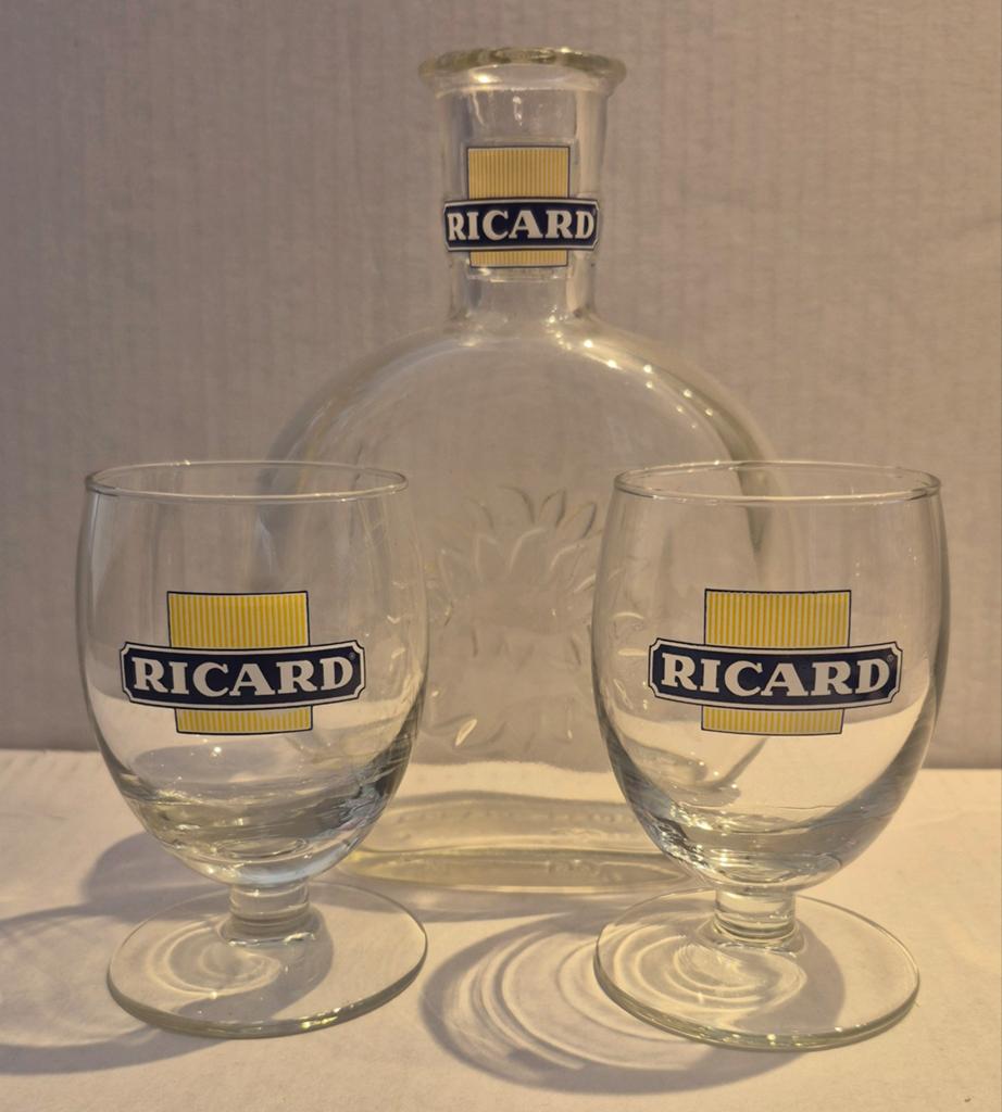 Ricard setje (V), Ophalen of Verzenden, Zo goed als nieuw, Borrel- of Shotglas