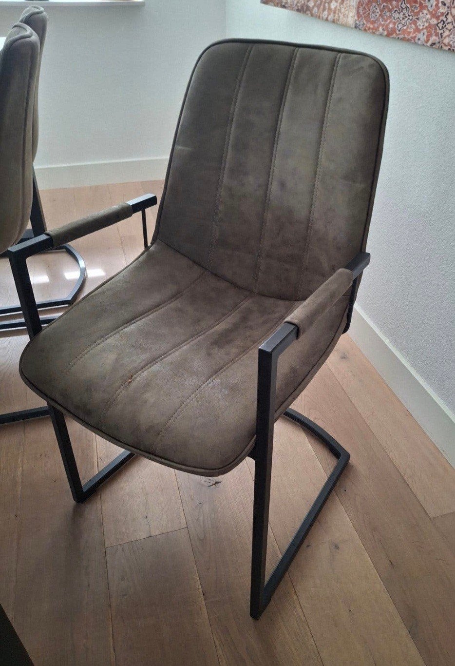 Leen Bakker Riv eetkamerstoelen 6 stuks olijfgroen, Ophalen, Gebruikt, Overige kleuren, Modern, Industrieel