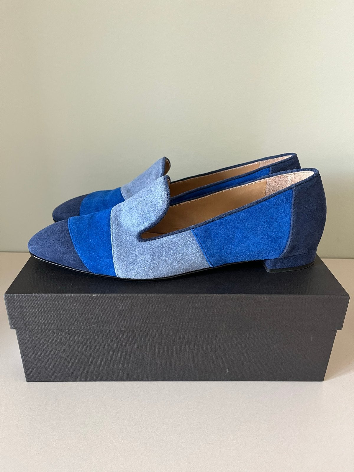Marcos Nalini Colorblock Suède Instappers - Zo goed als nieu, Ophalen, Zo goed als nieuw, Blauw, Instappers
