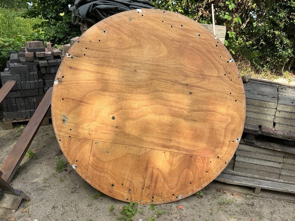 Tafelblad, houten cirkel, statafel, Ophalen, Gebruikt