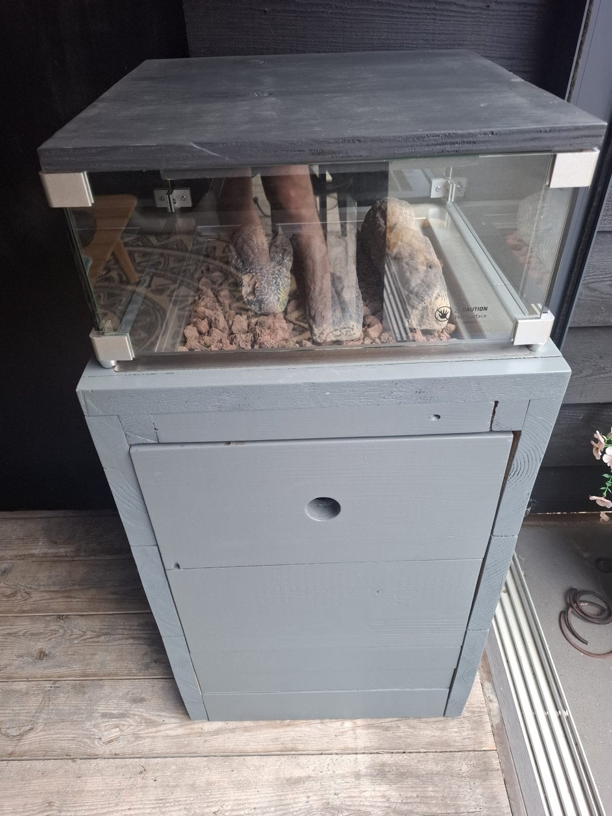Vuurhaard op gas met ombouw - Zo goed als nieuw, Huis en Inrichting, Ophalen, Zo goed als nieuw, Vrijstaande haard, Gashaard