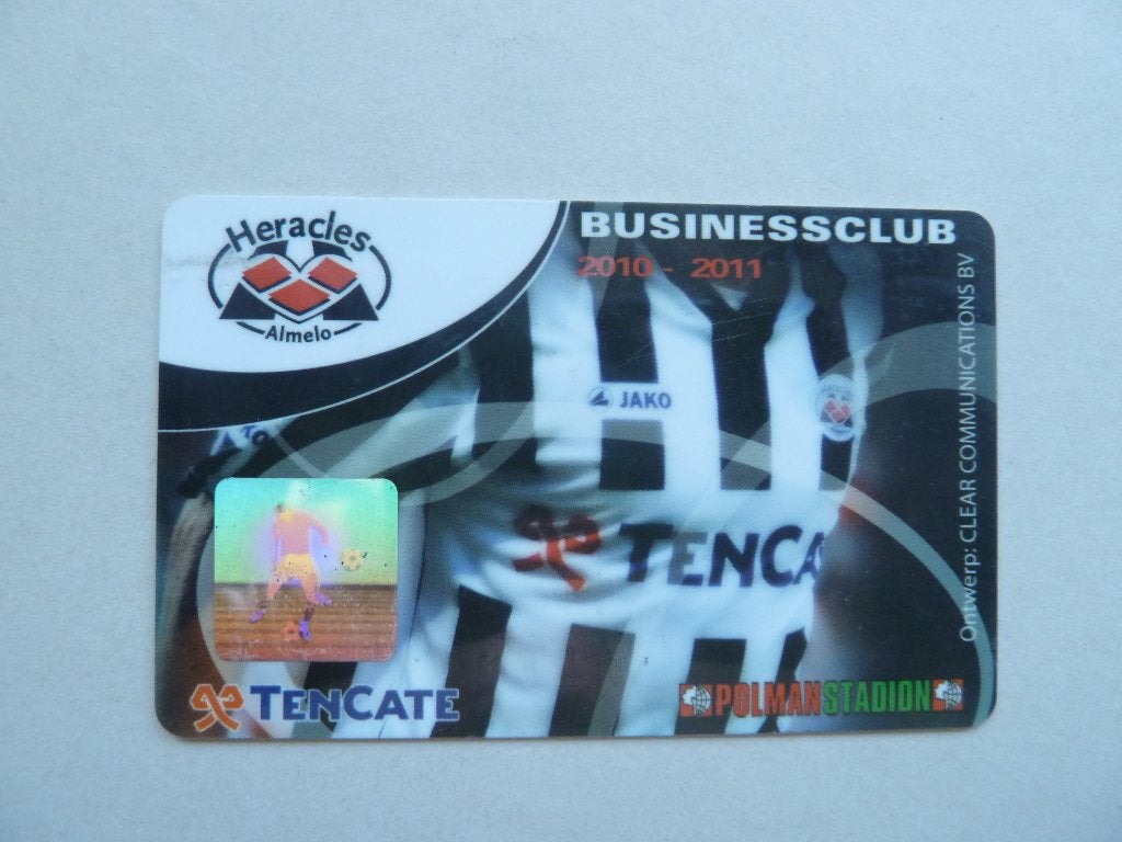 Businessclubcard Heracles. 2010/2011 Grijze achterkant, Ophalen of Verzenden, Zo goed als nieuw, Overige binnenlandse clubs, Overige typen