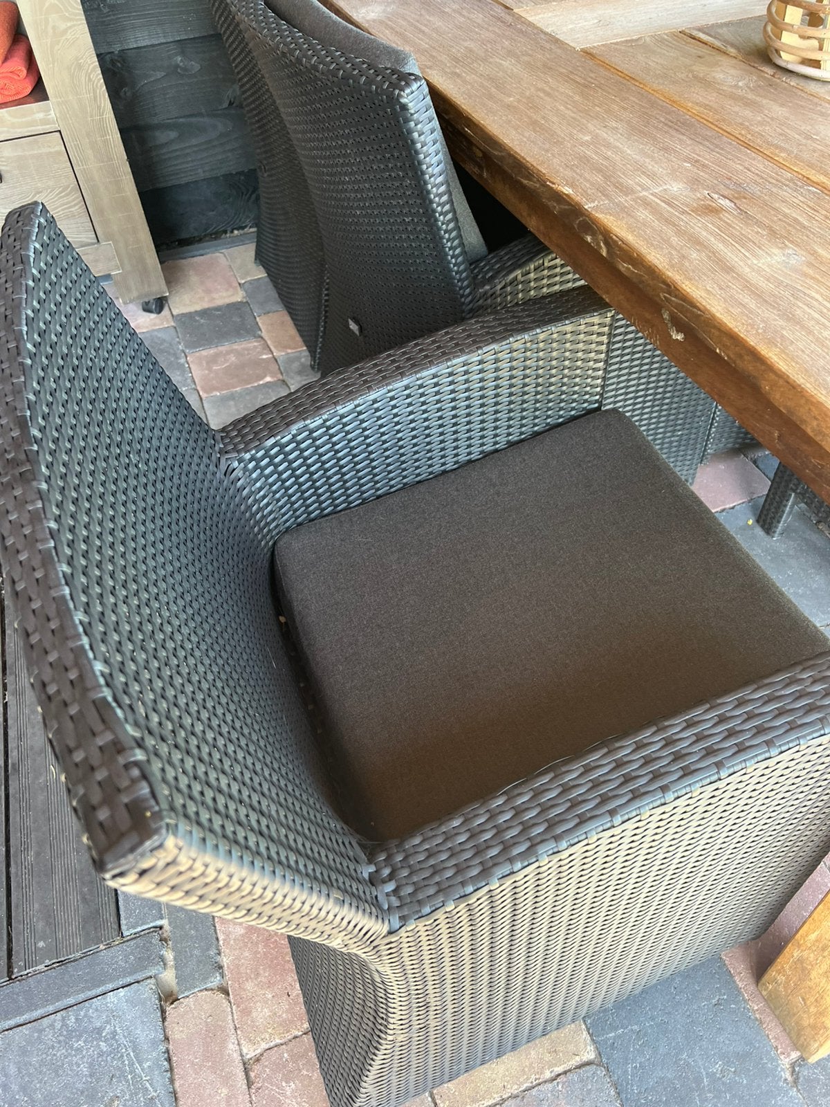 Diningstoelen zwart 6 stuks, Ophalen, Zo goed als nieuw, 2 zitplaatsen