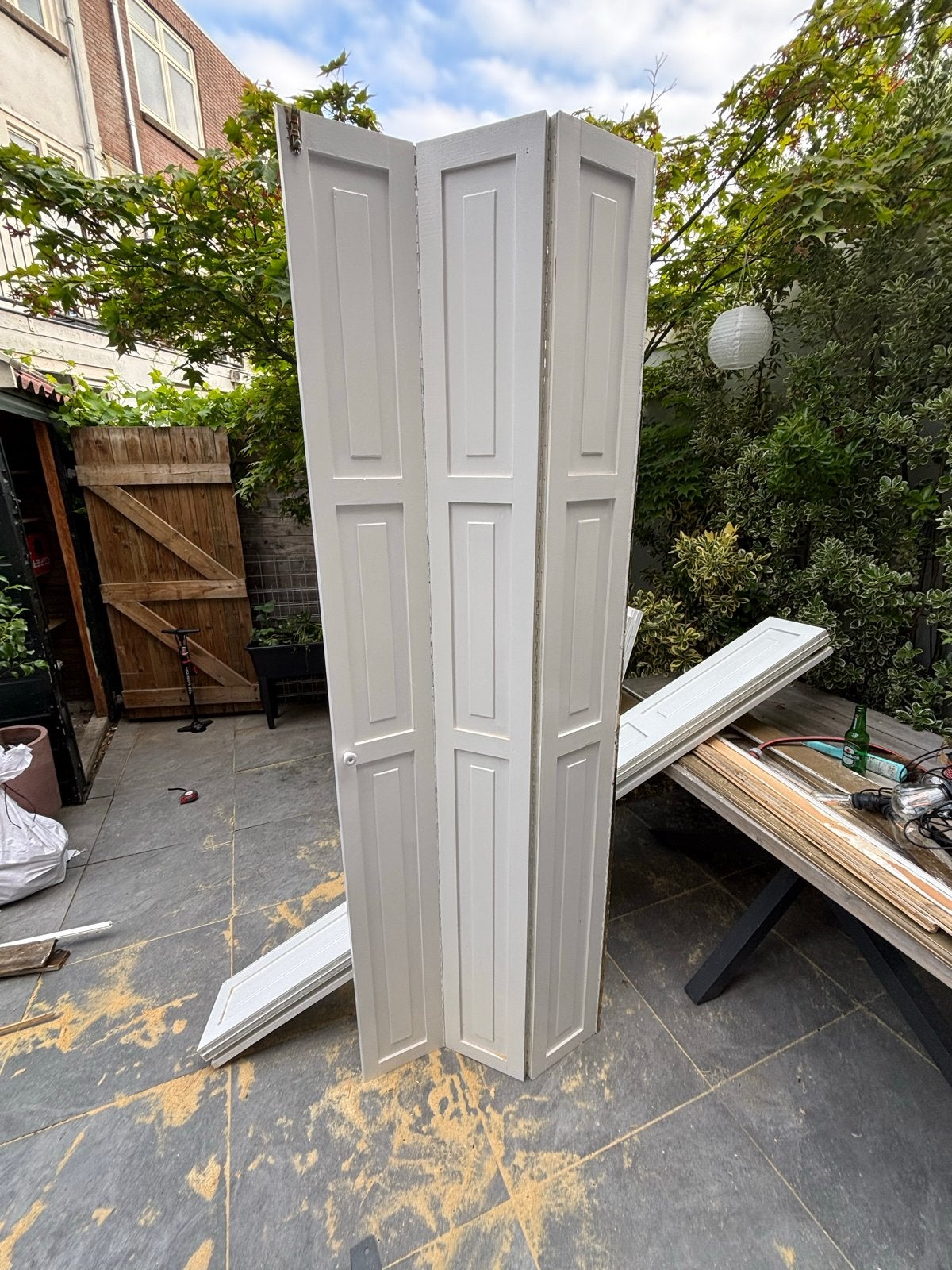 Houten shutters, Ophalen, Gebruikt, Wit, 150 tot 200 cm