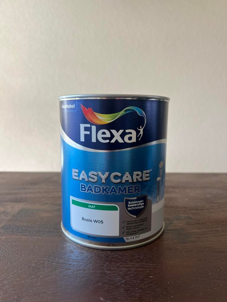 Flexa Easycare Badkamerverf 1L SWAN ongeopend, Ophalen, Overige kleuren, Nieuw, Verf