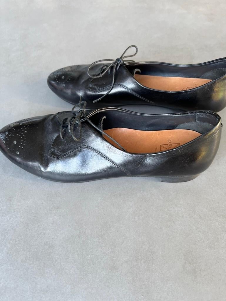 Zwarte leren Pantanetti veter schoenen, maat 40, Kleding | Dames, Schoenen, Verzenden, Zwart, Overige typen, Zo goed als nieuw