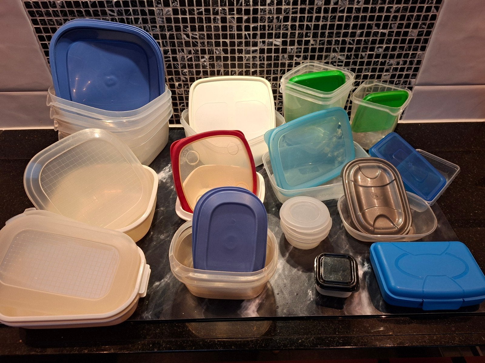 Diverse maten opbergbakjes, Ophalen of Verzenden, Gebruikt, Kunststof, Meerkleurig