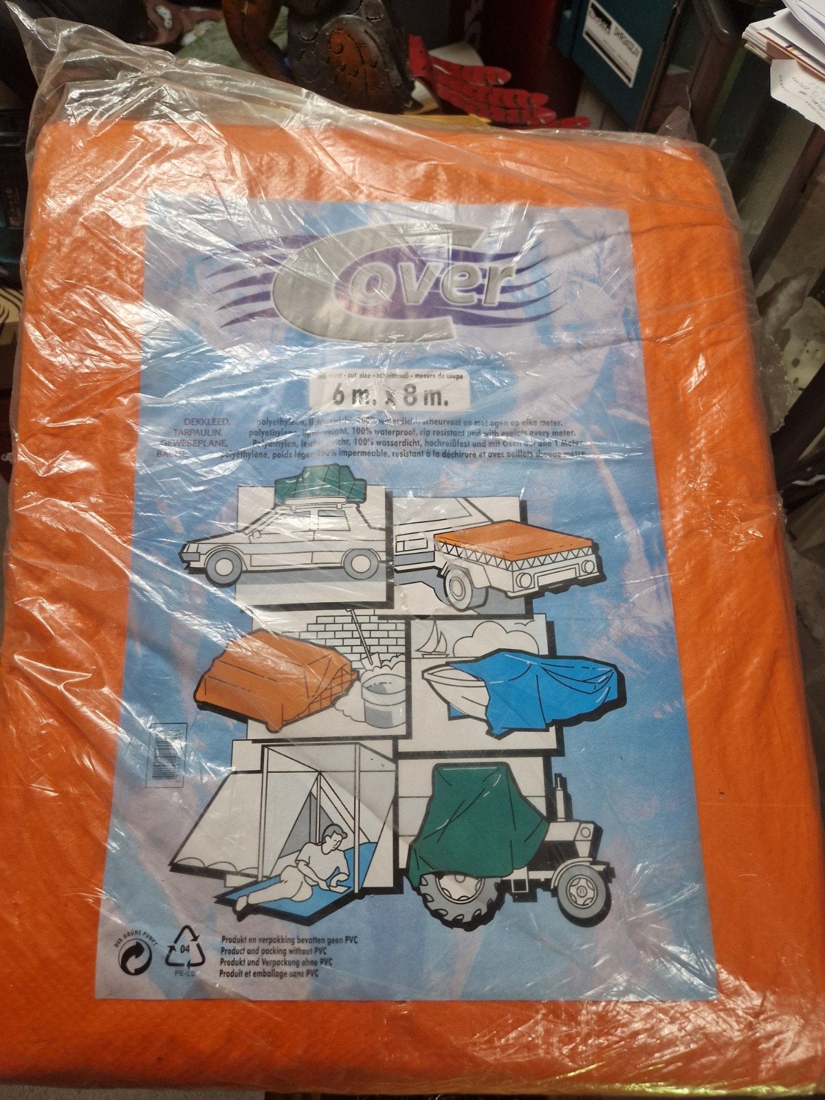 Nieuw dekzeil 6x8m - Oranje afdekzeil, Ophalen, Overige typen, 6 meter of meer, Nieuw
