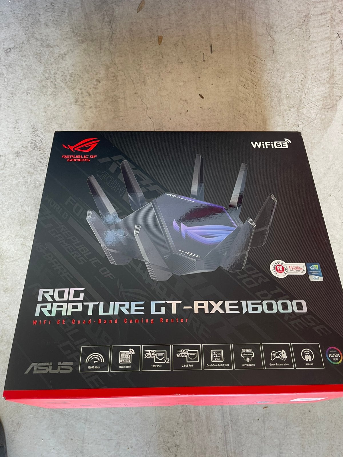 Asus ROG Rapture GT-AXE16000 Gaming Router WiFi 6E, Ophalen of Verzenden, Zo goed als nieuw, Router