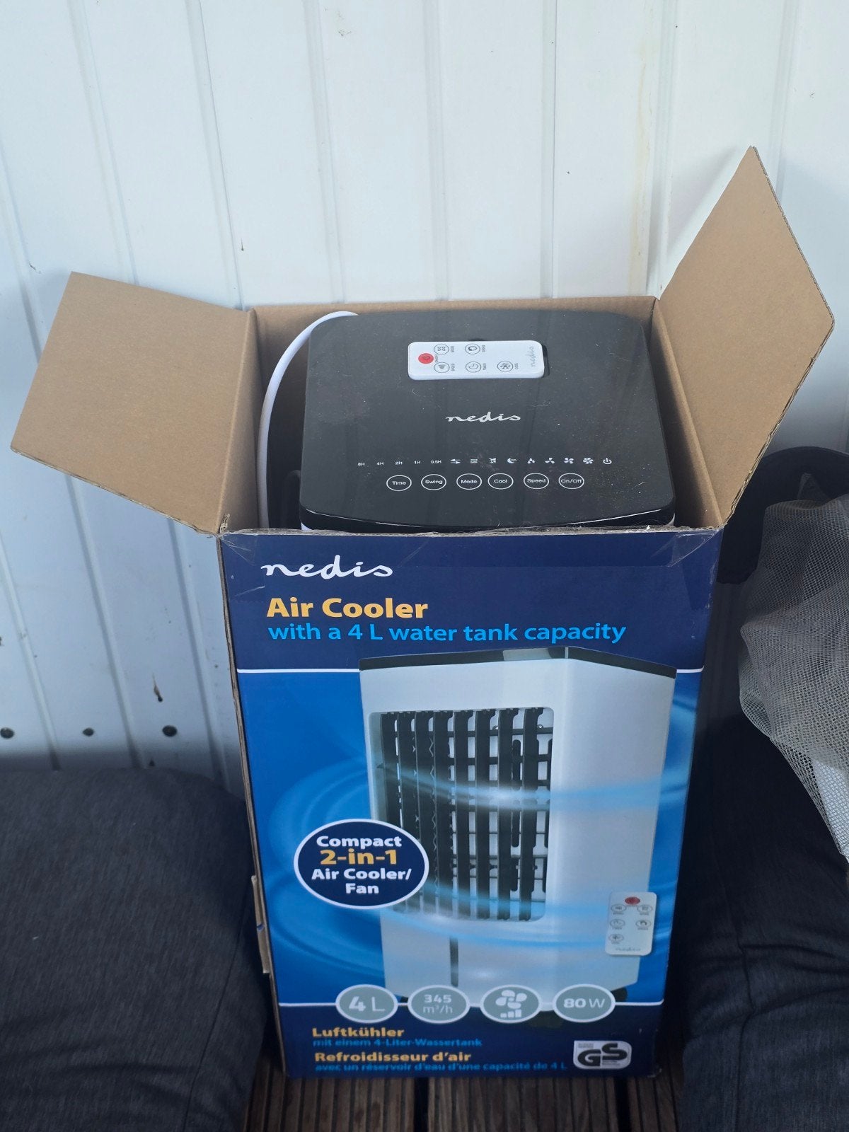 Nedis Air Cooler 4L Watertank - Zo goed als nieuw, Witgoed en Apparatuur, Airco's, Tafel- of Grondventilator, Minder dan 60 m³