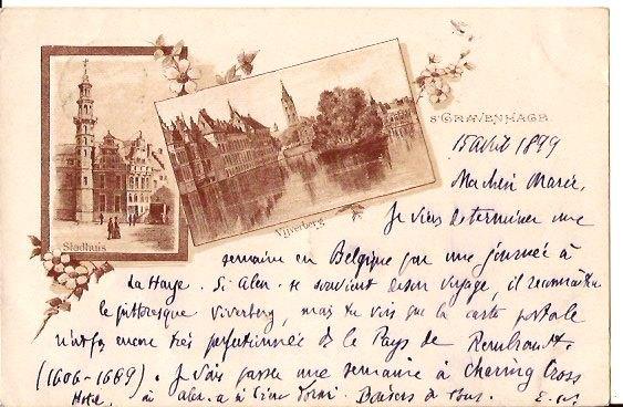 litho DEN  HAAG 's-GRAVENHAGE stempel  1899 nr Italia nr 728, Verzenden, Voor 1920, Gelopen, Zuid-Holland