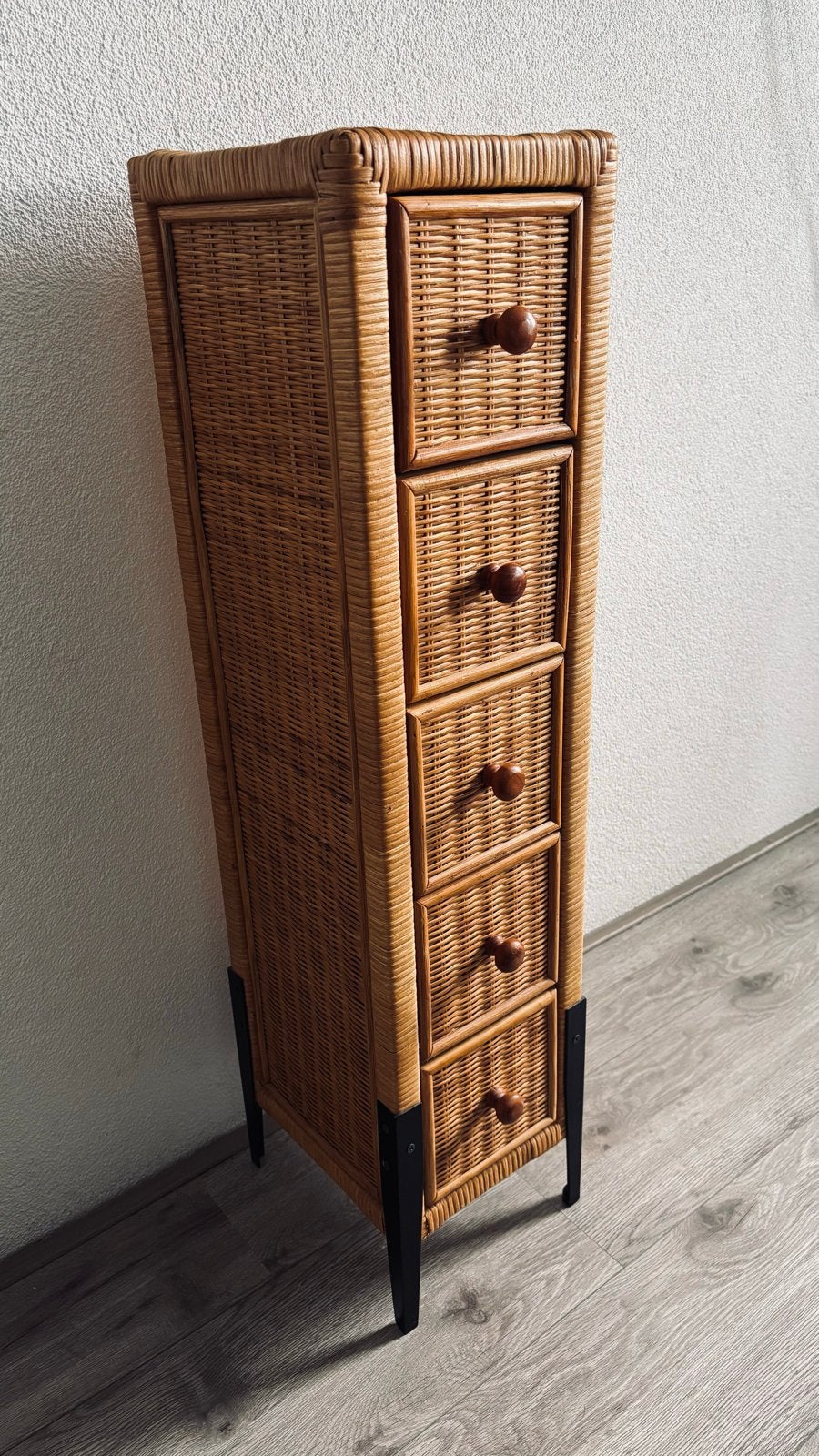 Rotan ladekastje met 5 laden, Ophalen, Overige materialen, Minder dan 50 cm, Gebruikt