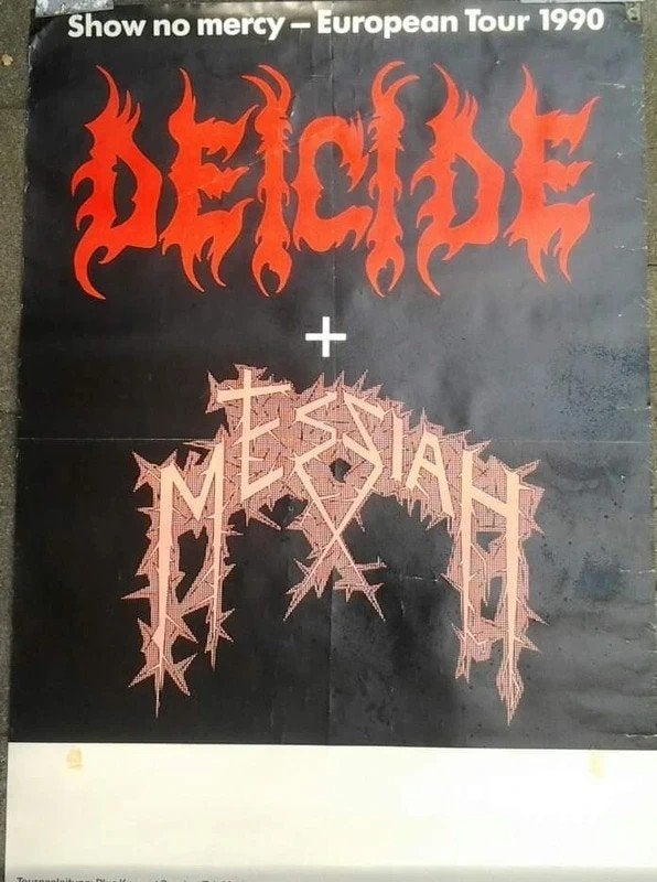 Tourposter DEICIDE 1992, First eu tour, Ophalen of Verzenden