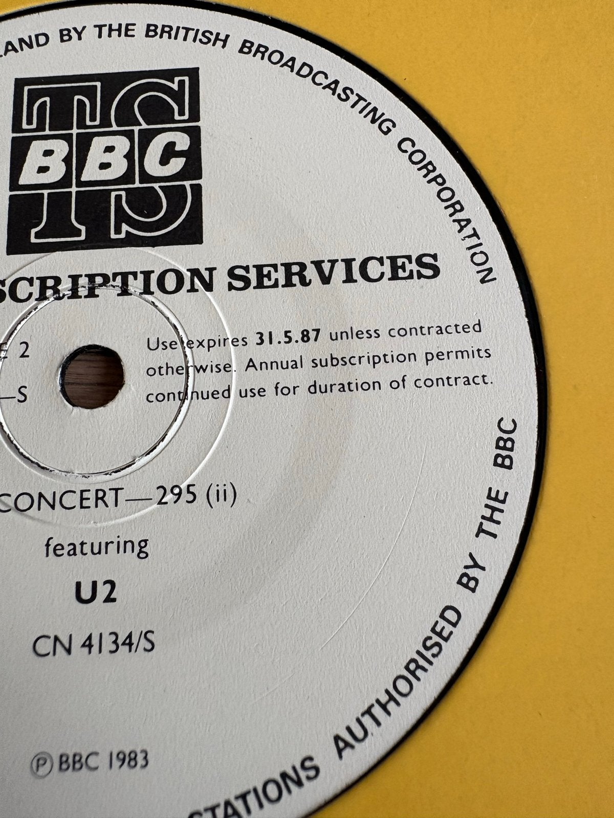 Foto 4 van U2 - Concert 295 (BBC Transcription Services) LP vinyl live