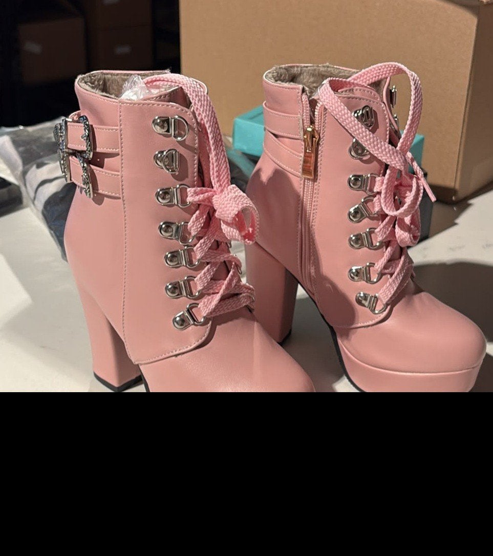 Nieuwe K-Pop Stijl Roze Laarsjes - Maat 32, Ophalen of Verzenden, Nieuw, Roze, Lage of Enkellaarzen