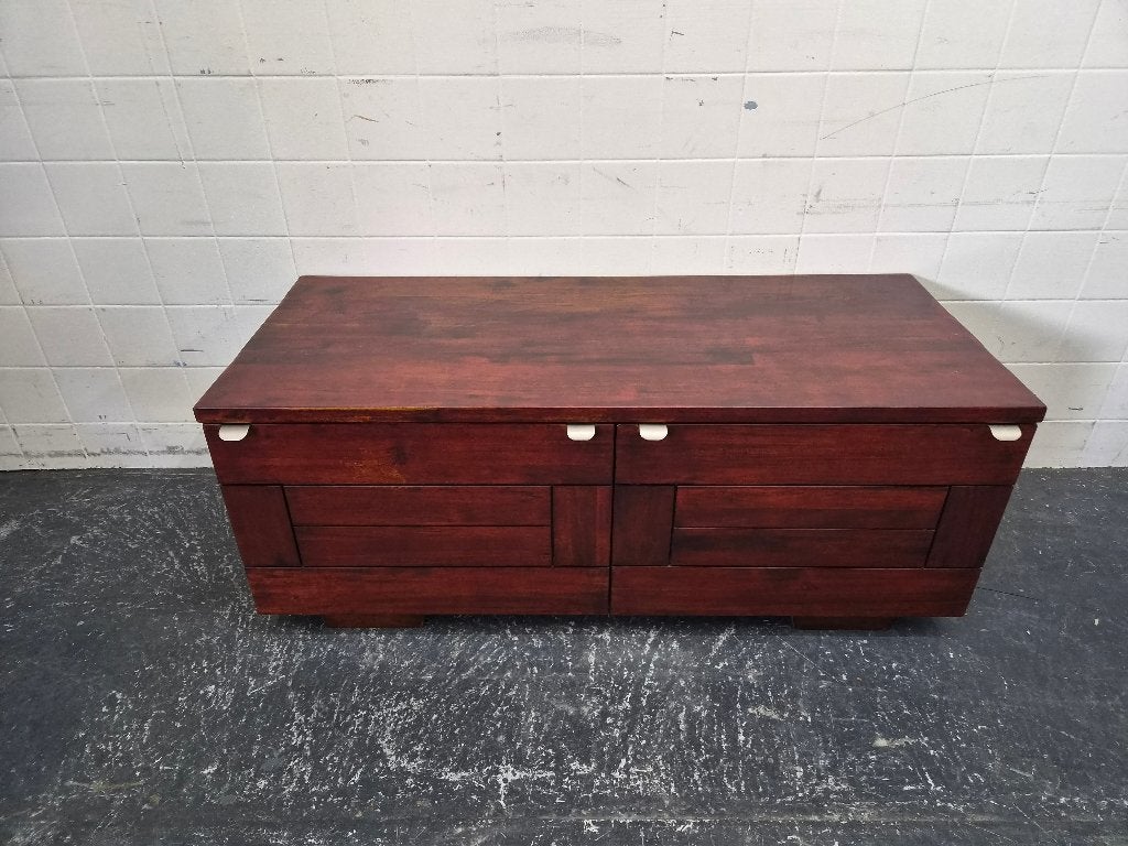 Vintage tv kast kersen met kleppen, Huis en Inrichting, Kasten | Televisiemeubels, Gebruikt, Minder dan 100 cm, 100 tot 150 cm