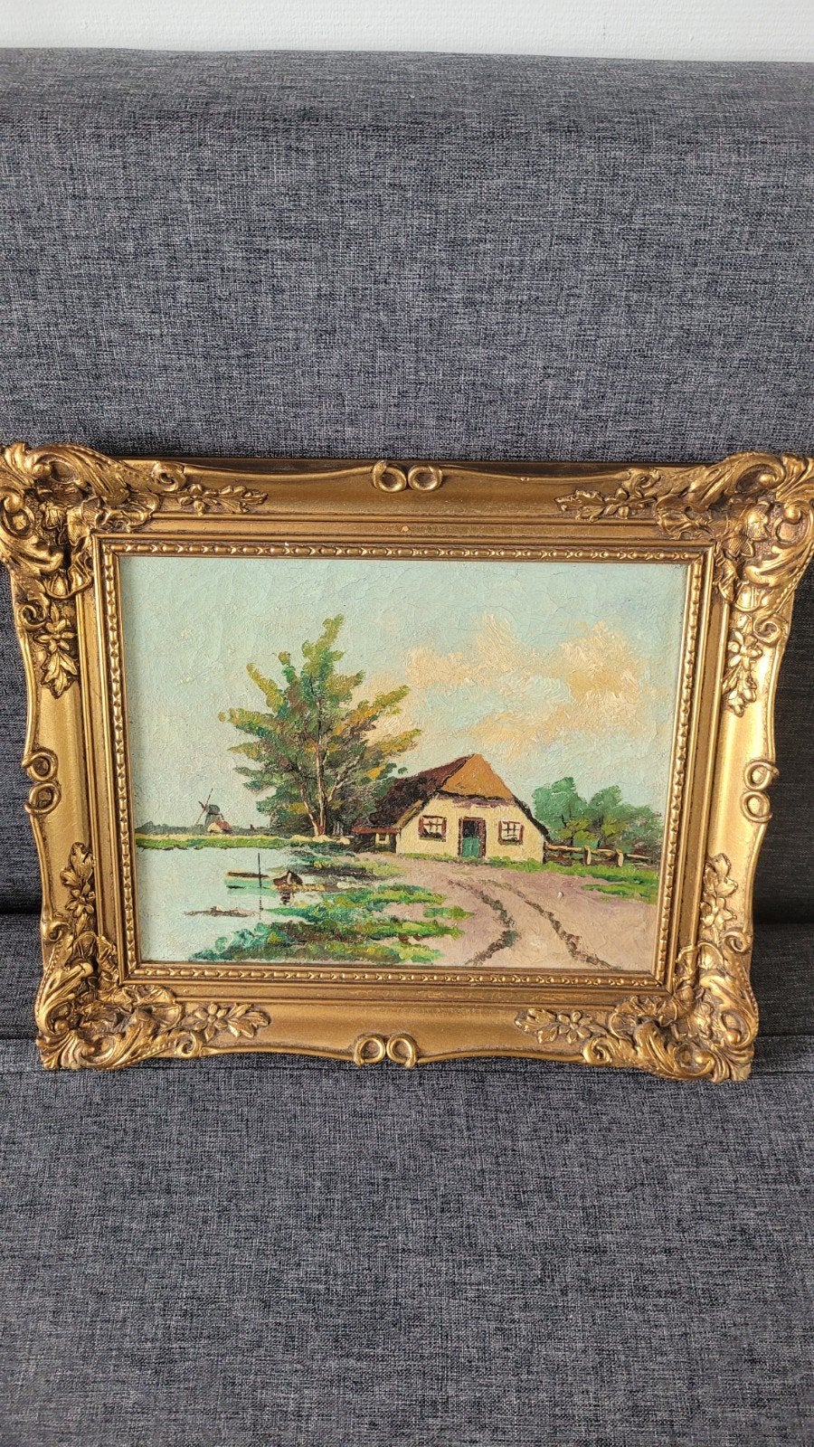 Olieverf schilderij, 30x25 cm, Ophalen, Ingelijst, Olieverf, Landschap