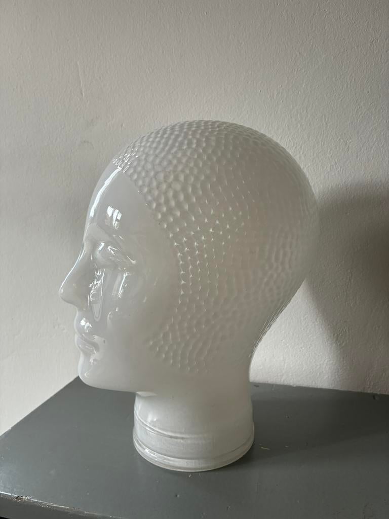 Vintage glazen hoofd, Ophalen of Verzenden