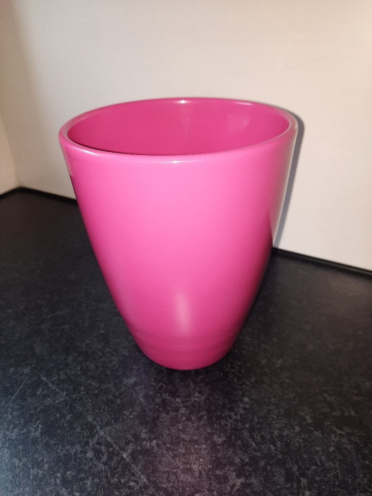 Roze ( orchidee ) bloempot ( D 2 ), Rond, Ophalen of Verzenden, Aardewerk, Binnen