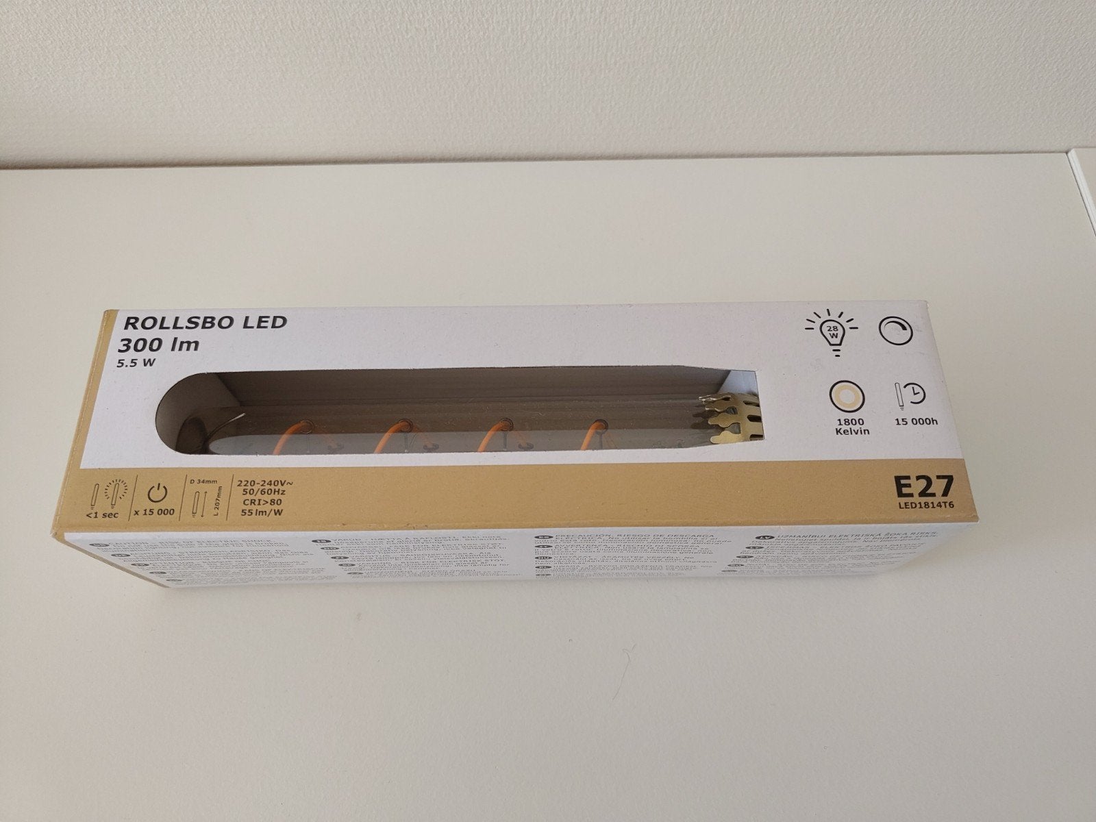 ROLLSBO LED IKEA, Ophalen, Zo goed als nieuw, E27 (groot), Led-lamp