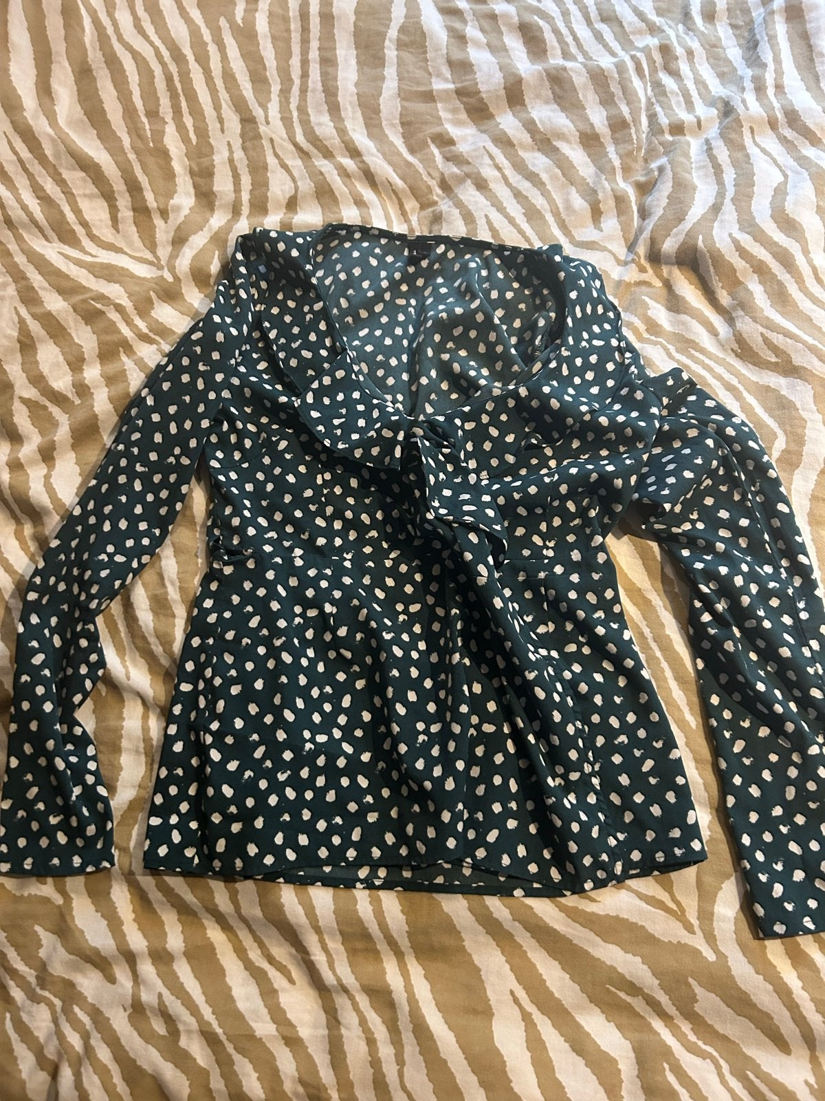 Vero Moda blouse met stippenprint - Maat XS, Ophalen of Verzenden, Zo goed als nieuw, Lange mouw, Maat 34 (XS) of kleiner