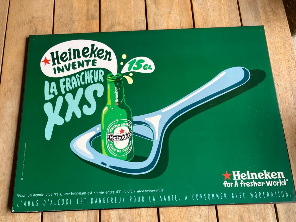 Heineken Reclamebord "La Fraîcheur XXS" - Uniek!, Ophalen, Gebruikt, Reclamebord