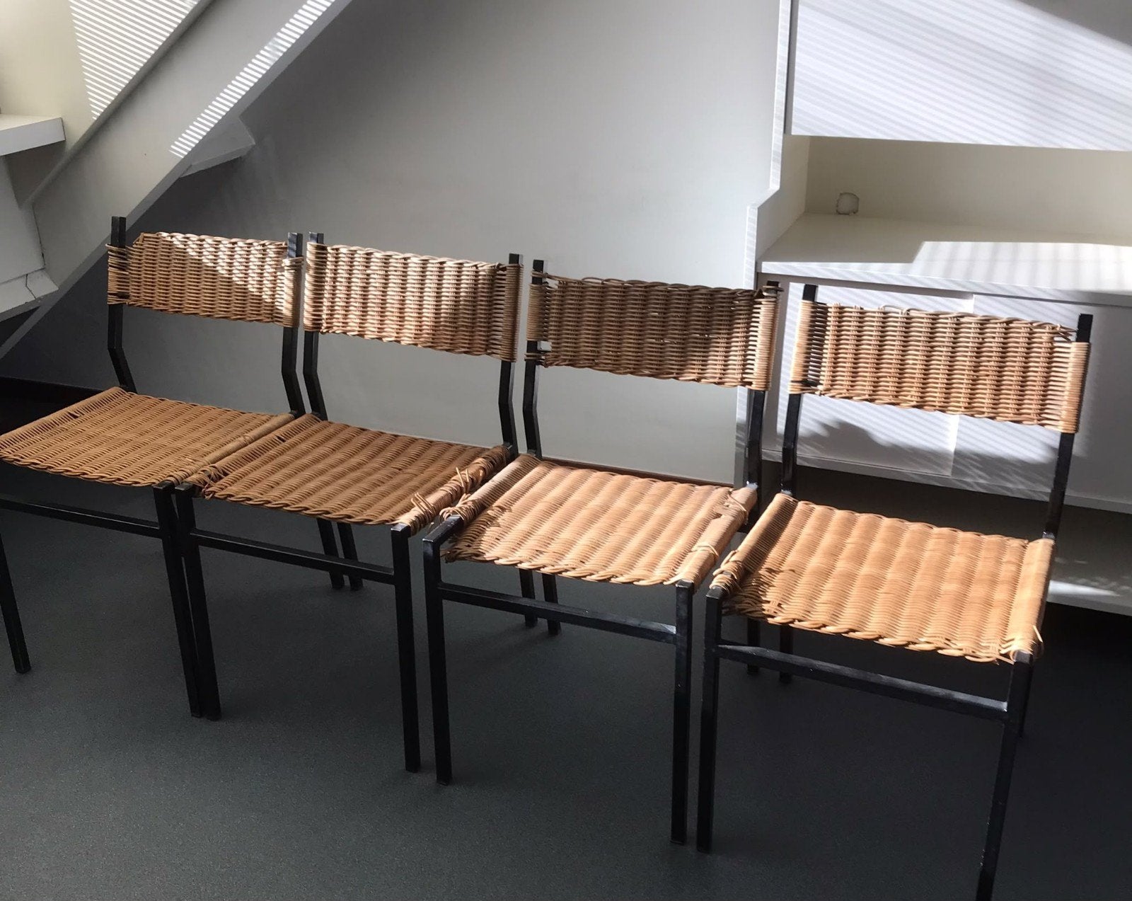 4 SPECTRUM MARTIN VISSER EETKAMERSTOELEN, Ophalen, Gebruikt, Zwart
