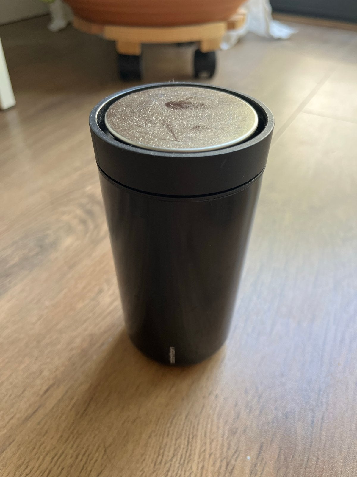 Stelton Koffie Thermosbeker - Zwart, Gebruikt, Ophalen of Verzenden, Zwart, Metaal