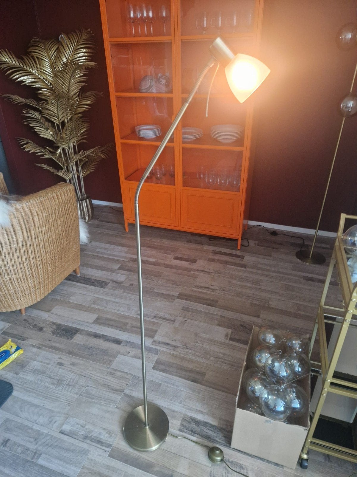 Leeslamp vloerlamp met flexibele arm, Zo goed als nieuw, Metaal, 150 tot 200 cm, E27 (groot)