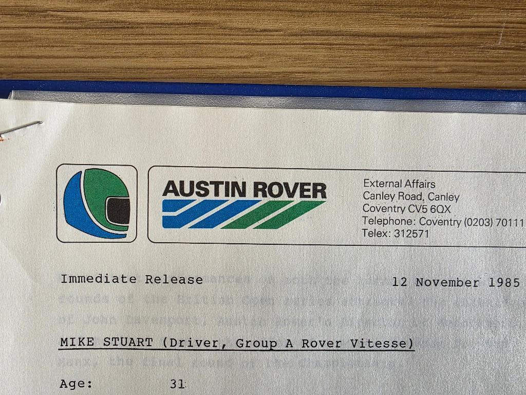 Austin Rover persmap 1985 Rover SD1 MG  metro 6r4, Ophalen, Zo goed als nieuw, Overige merken