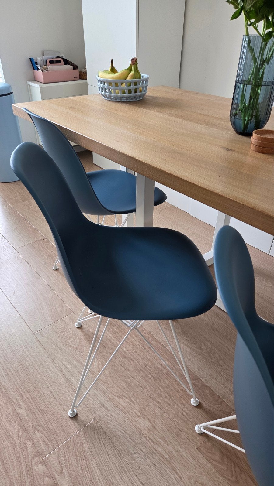 Vitra Eames DSR stoelen Sea (blauw) 3 stuks, Drie, Blauw, Scandinavisch, Ophalen of Verzenden