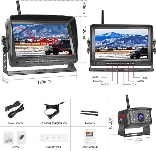 Achteruitrijcamera – Parkeercamera – Draadloos Camerasysteem, Corvance B.V., Verzenden, Nieuw, Corvancebol@gmail.com