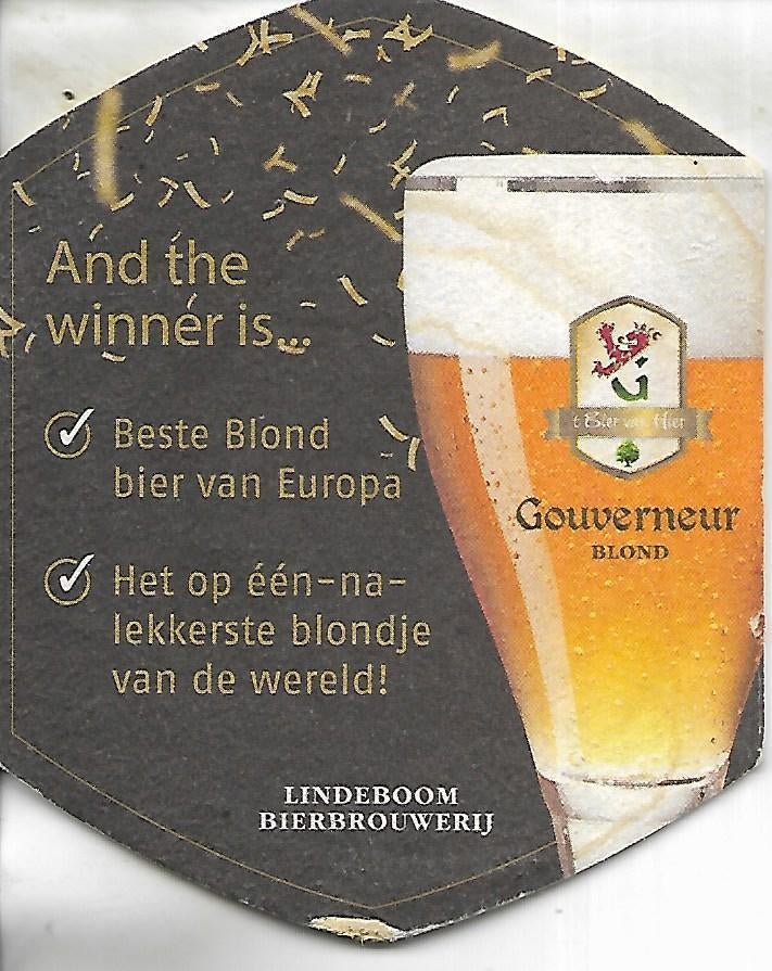 Gouveneur Blond - And the winner is, Ophalen of Verzenden, Zo goed als nieuw, Viltje(s), Overige merken