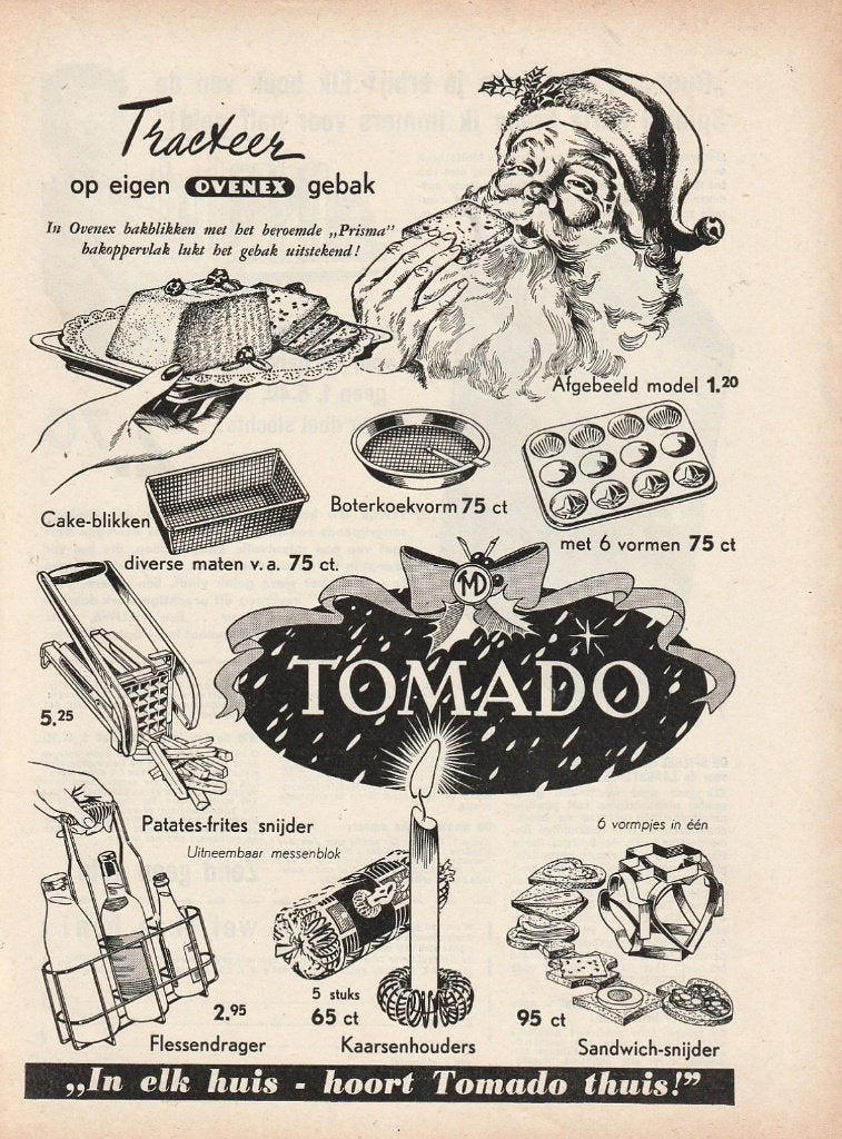Retro reclame 1952 Tomado zuivel melkflessendrager, Verzenden, Overige typen