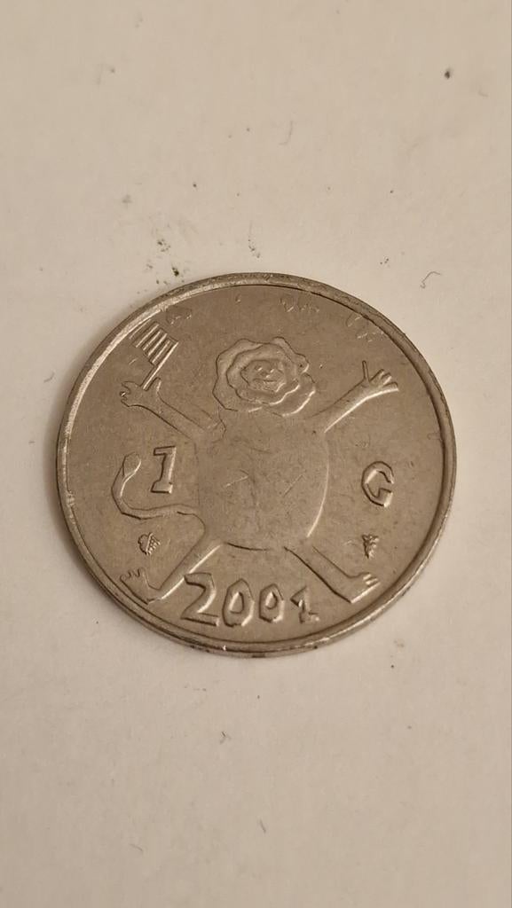 Laatste Nederlandse 1 gulden munt 2001 Beatrix, Ophalen of Verzenden, Koningin Beatrix