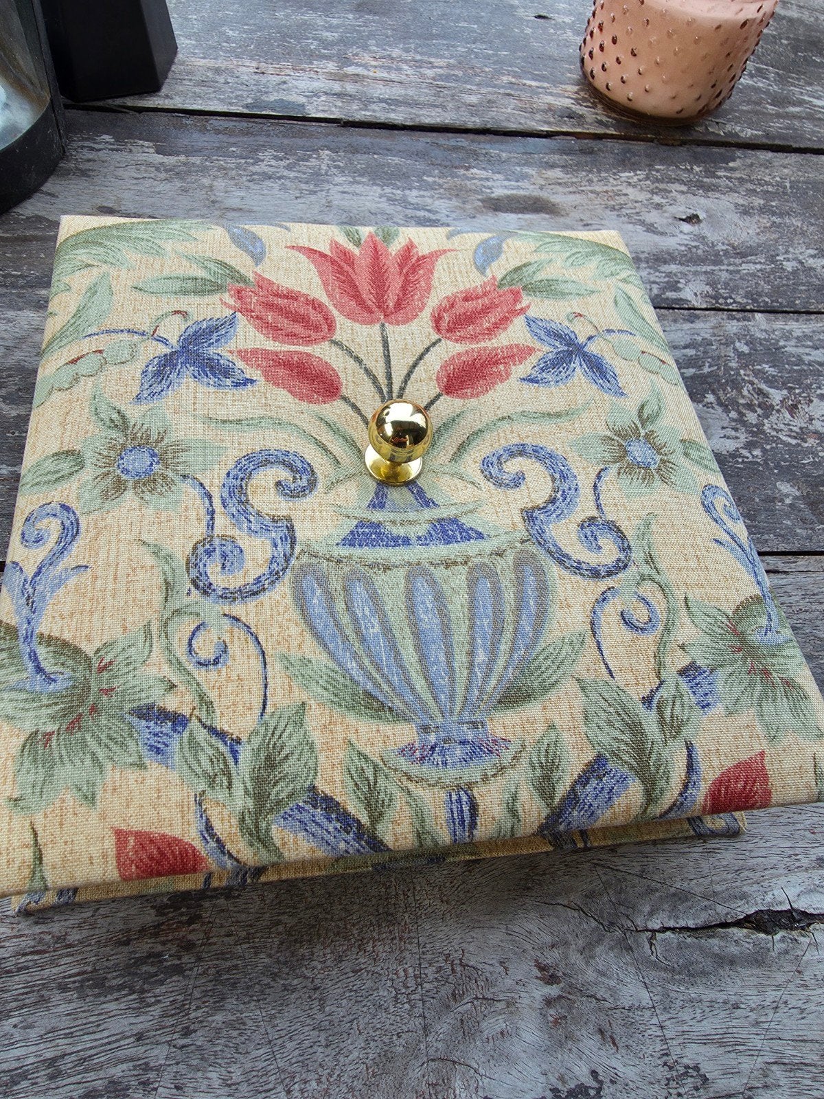 brocante gestoffeerde juwelendoos, Ophalen of Verzenden