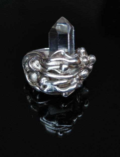 ring zilver handgemaakt voor mij door zilversmid als nieuw, Ophalen, Met edelsteen, Zo goed als nieuw, 17 tot 18
