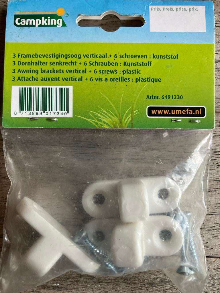 Campking framebevestigingsoog verticaal, 3 stuks met schroev, Ophalen of Verzenden, Nieuw