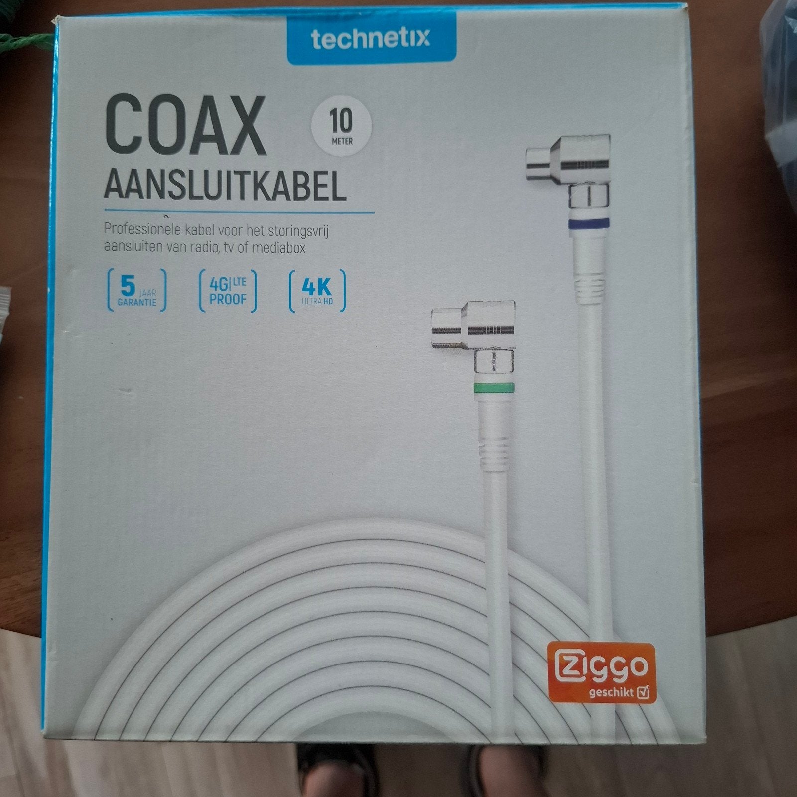Nieuwe Technetix Coax Aansluitkabel 10m - Ziggo Geschikt, Ophalen