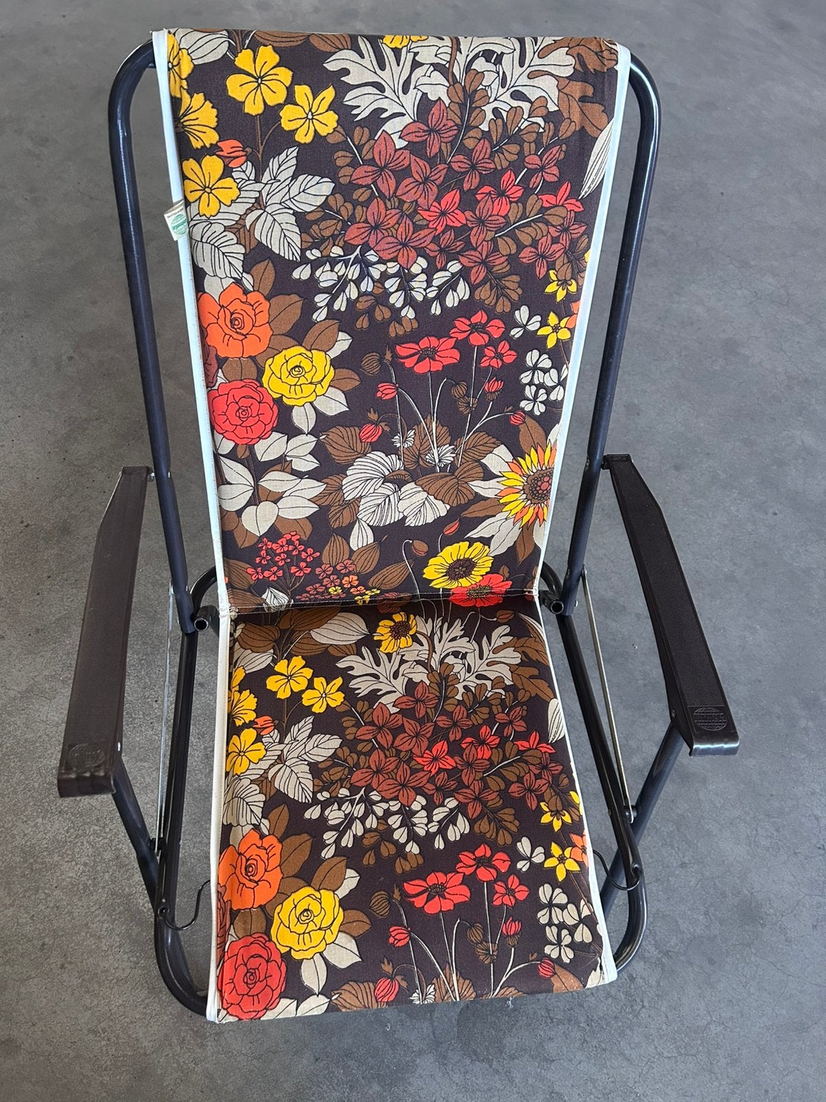 Unimeta retro vintage stoel klapstoel bloemen design, Ophalen, Zo goed als nieuw, Campingstoel