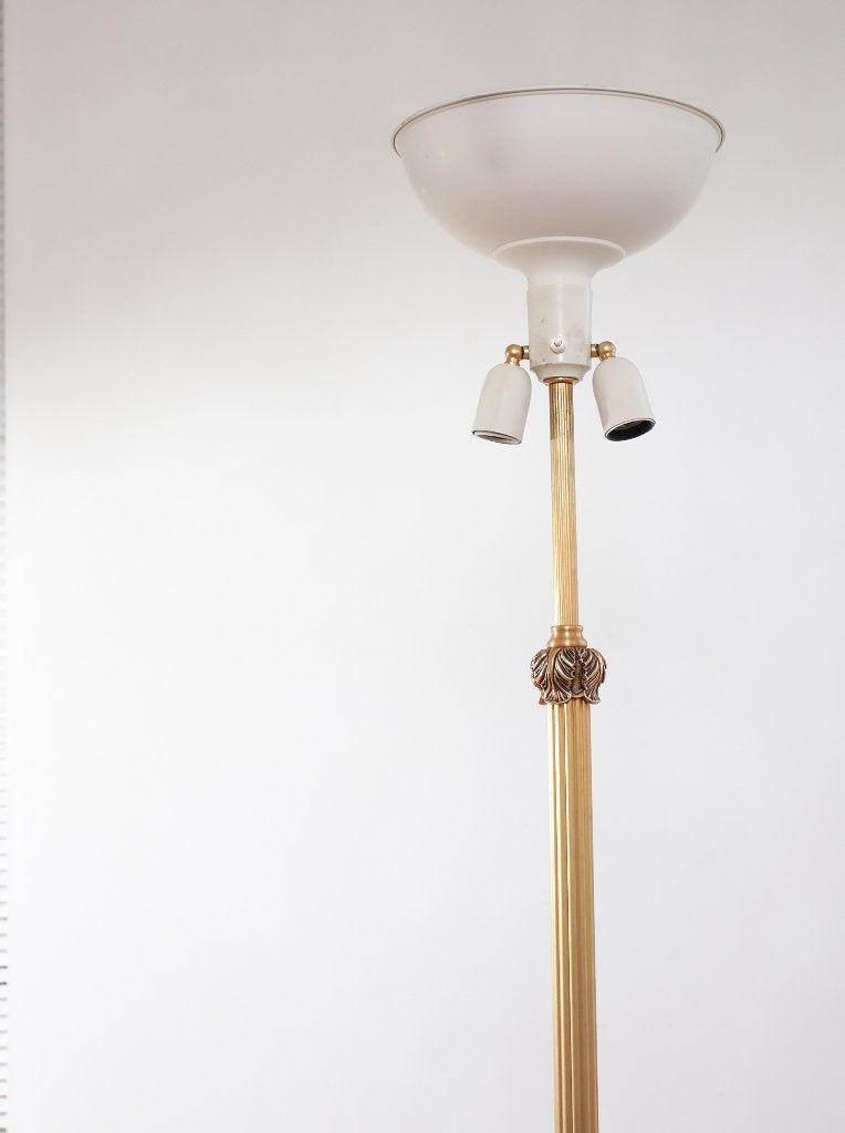 Franse messing staande lamp Empire stijl verguld jaren 50, Ophalen, Gebruikt, E14 (klein), Empire stijl