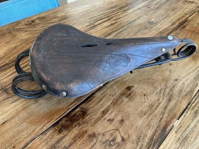 Lepper hangmat zadel vintage klassieker oldtimer transport, Fietsen en Brommers, Ophalen, Oldtimerfiets, Gebruikt, Leer