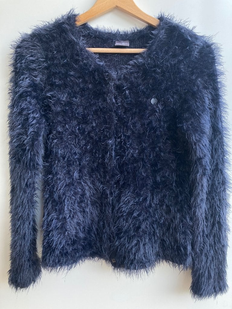 Haarig donkerblauw vest van Baker Bridge mt. 158, Meisje, Trui of Vest, Ophalen of Verzenden, Zo goed als nieuw