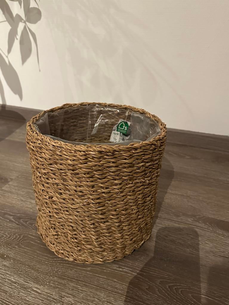 TS Collection plantenmand zeegras – Ø25 cm – nieuw, Ophalen, Overige materialen, Minder dan 30 cm, Rond