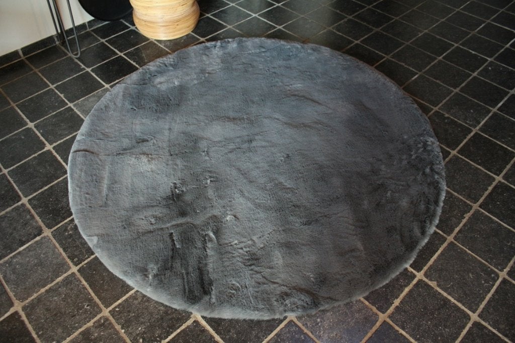 Zacht rond vloerkleed COMFY grijs fluffy Ø200 cm., 150 tot 200 cm, Rond, Nieuw, Ophalen of Verzenden