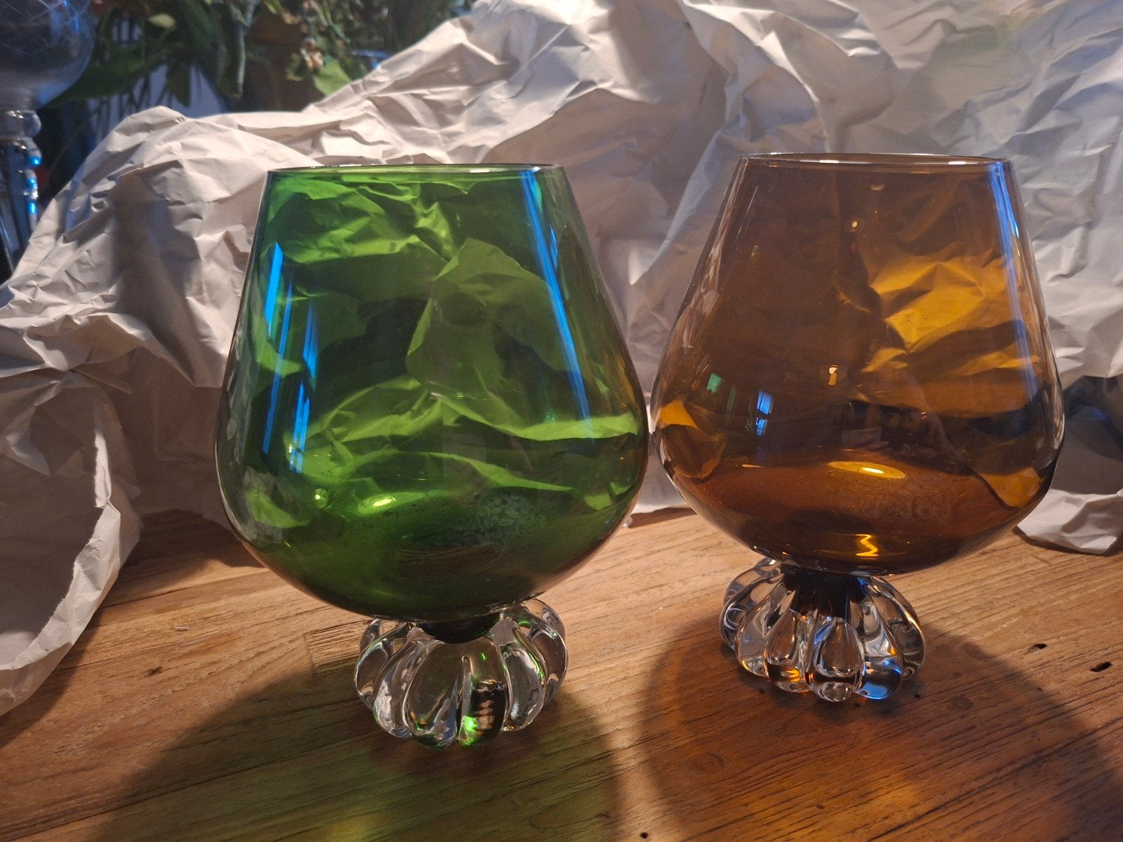Åseda brandy balloon-vazen: Cognac Glazen - Groen & Amber, Ophalen of Verzenden